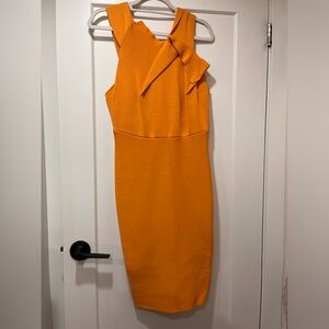 Roland Mouret One Shoulder Orange Dress